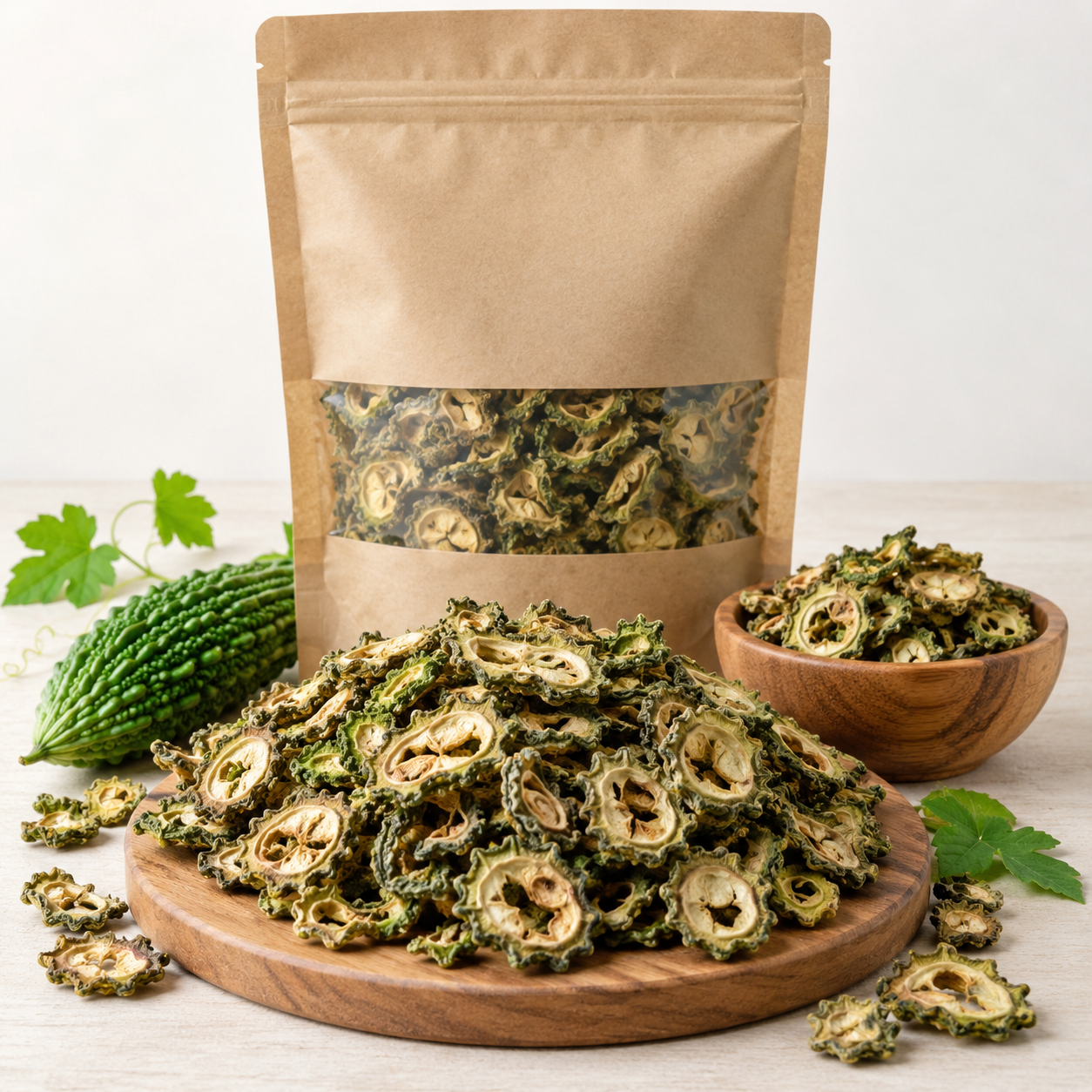 Organic dried bitter gourd karela bulk wholesale catalogue image