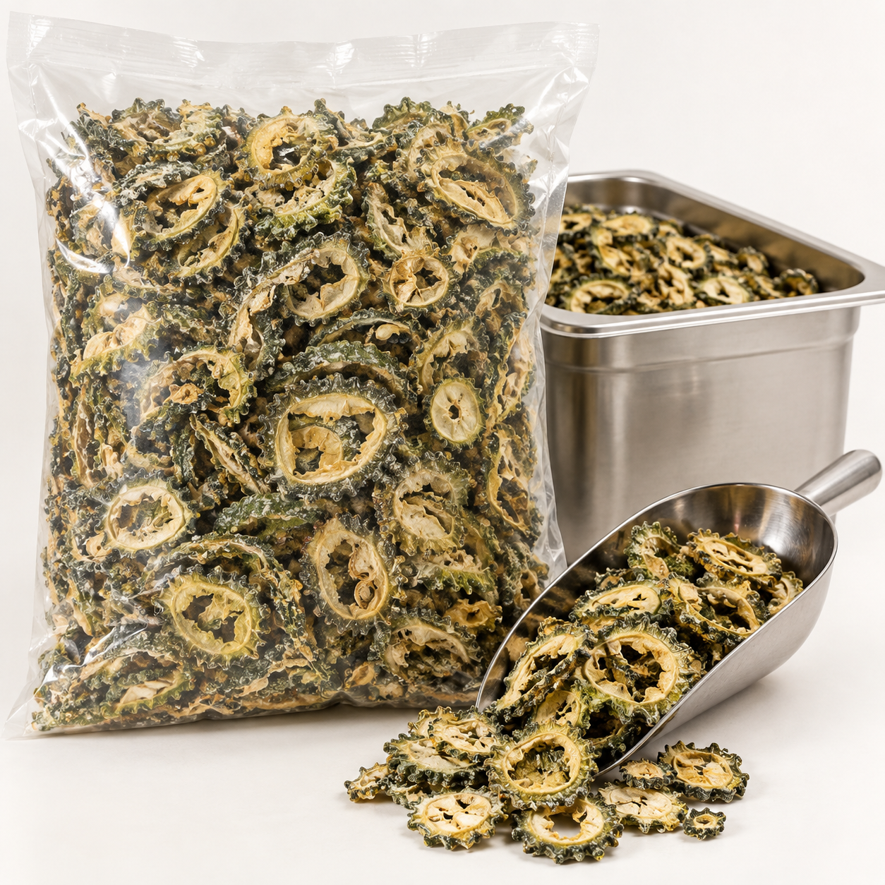 Food service salted dried bitter gourd karela bulk catalogue image