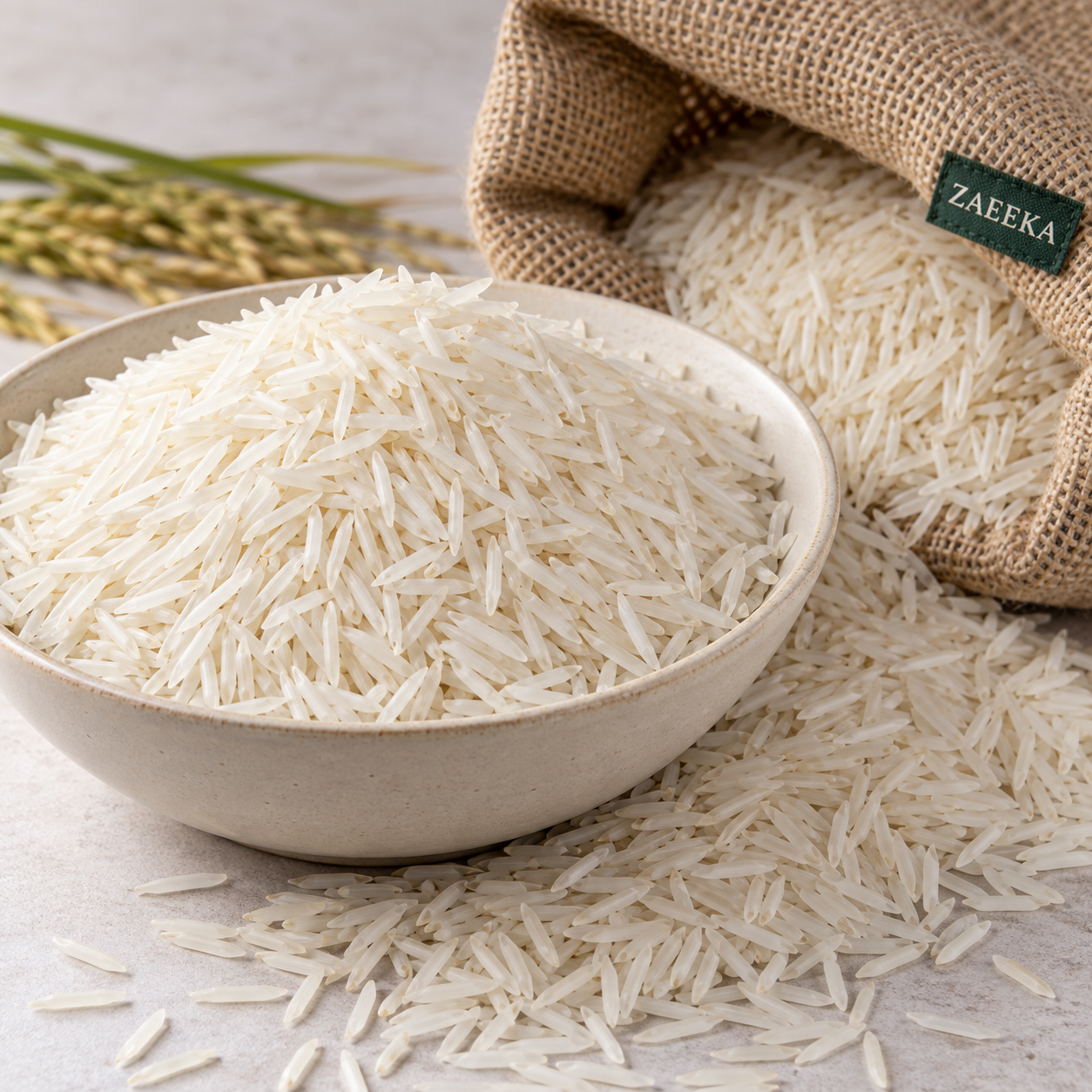 Illustrative 1121 Raw White Basmati Rice for ZAEEKA wholesale enquiries