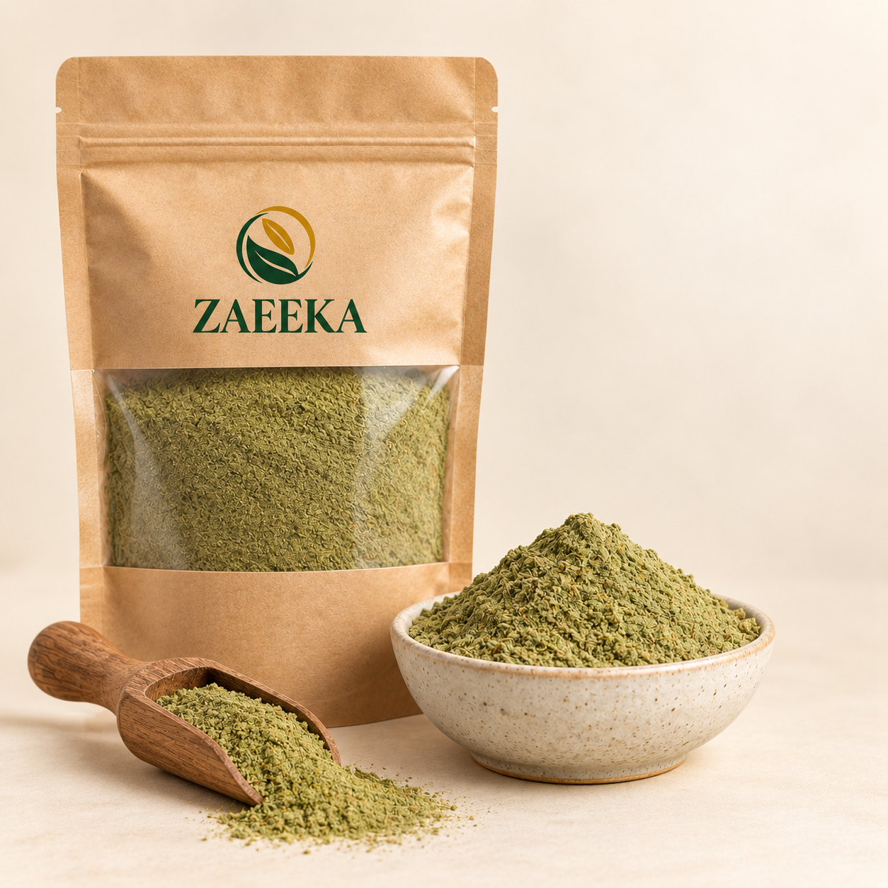 Okra Powder in Zaeeka packaging