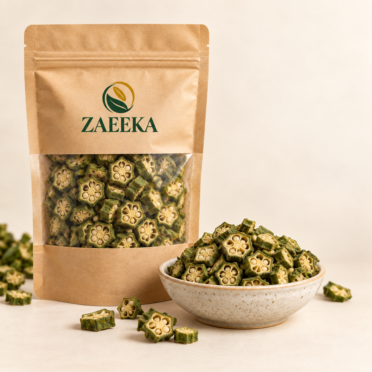 Machine-Dried Okra in Zaeeka packaging