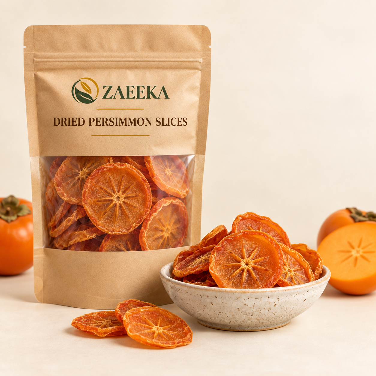 Dried Persimmon Slices in Zaeeka packaging